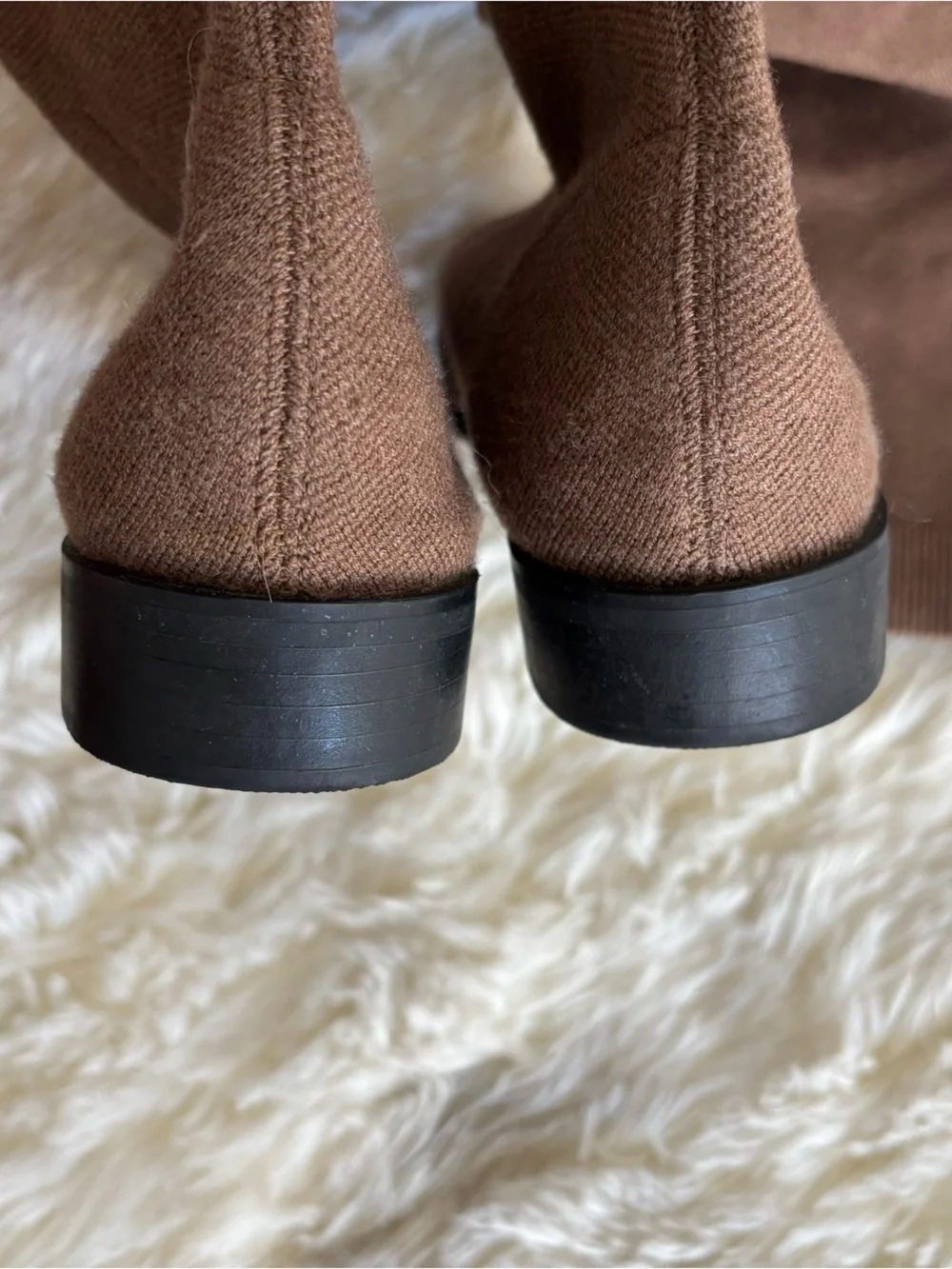 Vivaia Madeline Round-Toe Water-Repellent Wool Over-the-Knee Boots Brown 10.5/42
